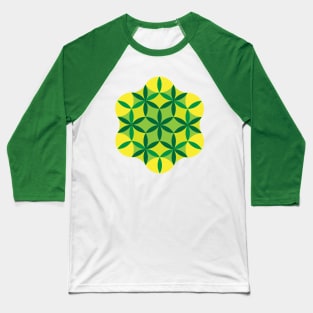 Green and Yellow Seed of Life Baseball T-Shirt